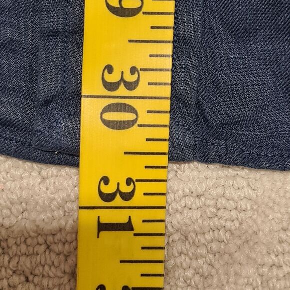 VTG Polo Ralph Lauren Shirt Mens XL 100% Linen Navy Blue 2 Pocket Button Up NWT - Picture 7 of 8